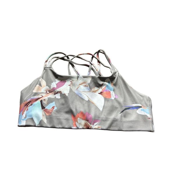 Athleta Hyper Focused Sports Bra Grey Floral size large - Picture 3 of 9